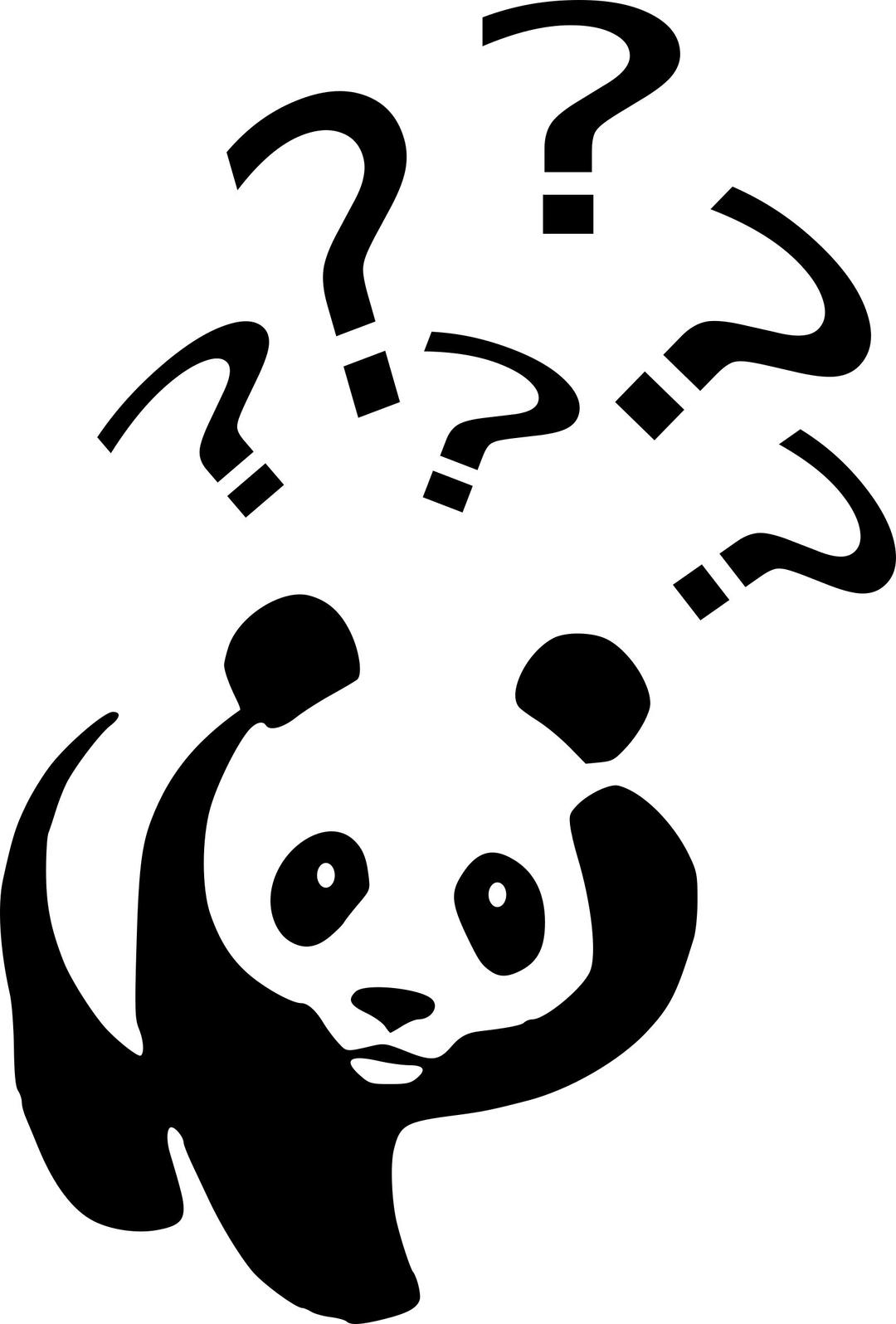 panda point d'interrogation png transparent
