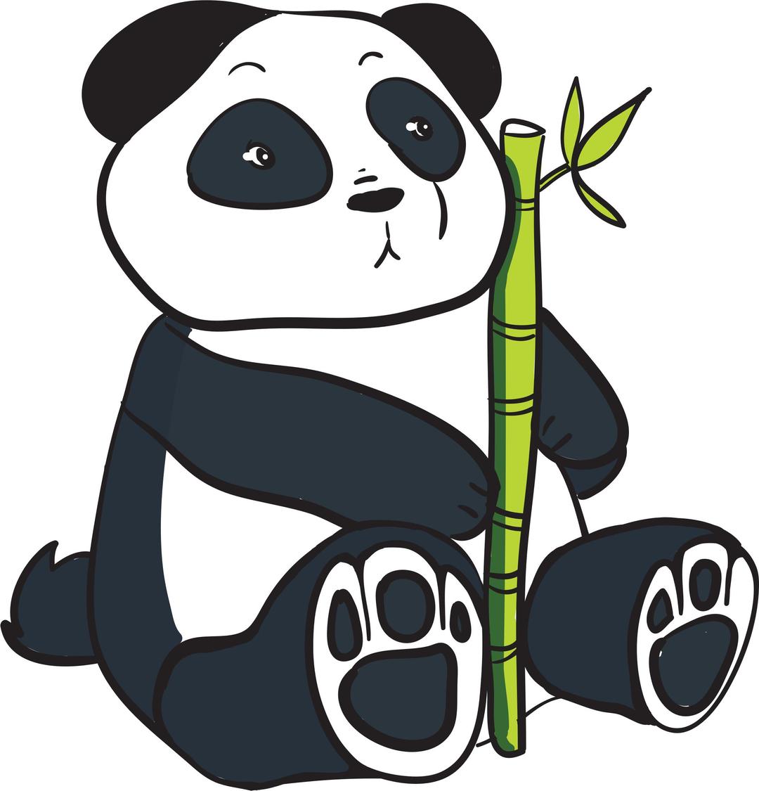Panda With Bamboo Stalk png transparent