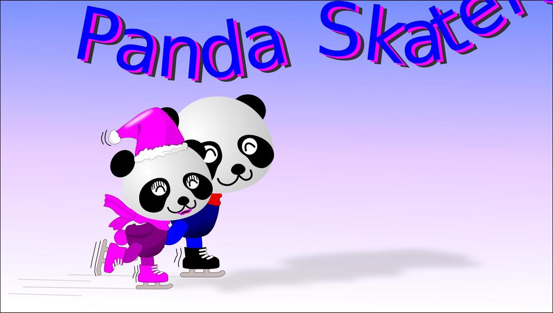 Pandas Ice Skating png transparent