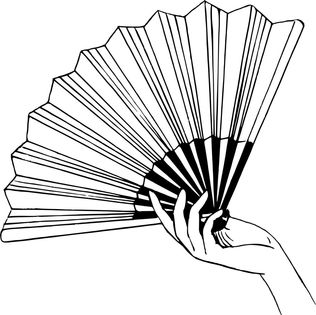 Paper fan png transparent