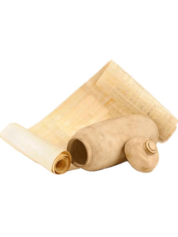 Papyrus Roll and Storage Vase png transparent