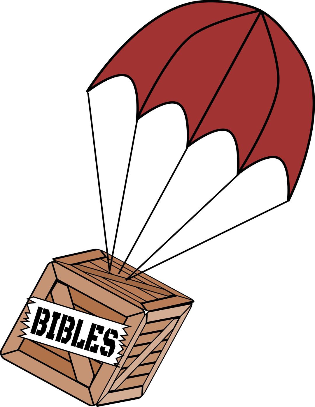 Parachute on Box of Bibles Improved png transparent