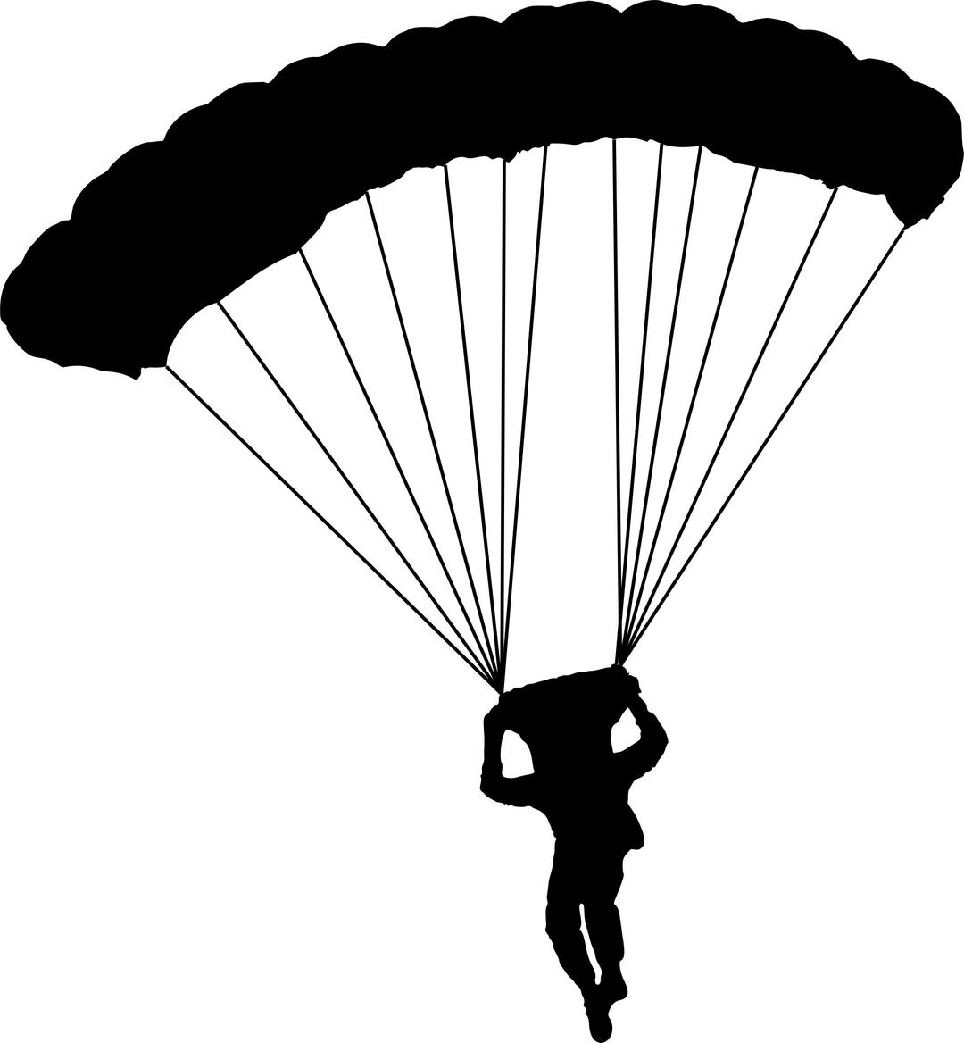 Parachute Silhouette 3 png transparent