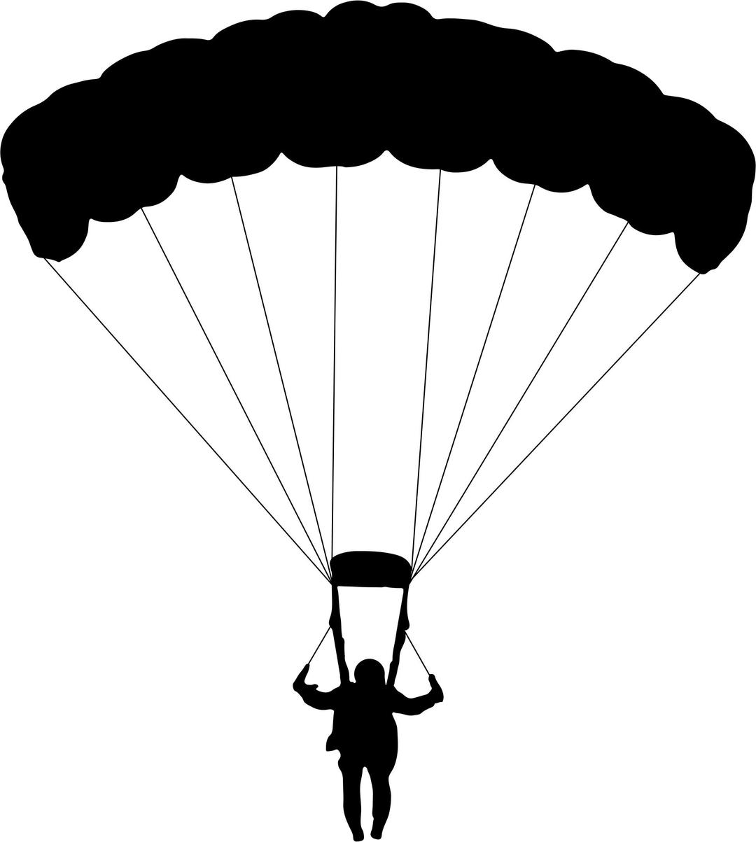 Parachuting Man Silhouette png transparent