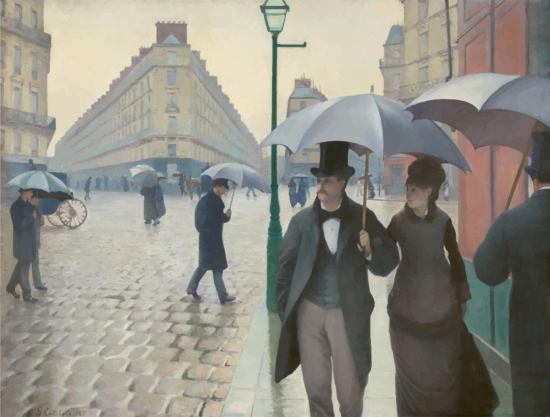 Paris Street in Rainy Weather Gustave Caillebotte png transparent