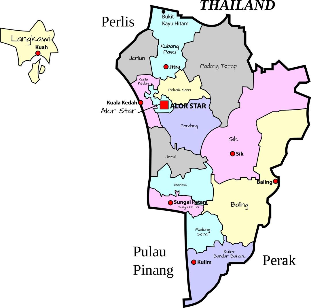 Parliamentary map of Kedah, Malaysia png transparent