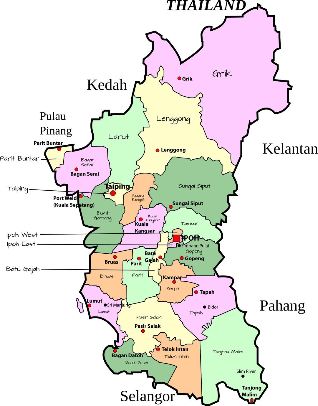 Parliamentary map of Perak, Malaysia png transparent