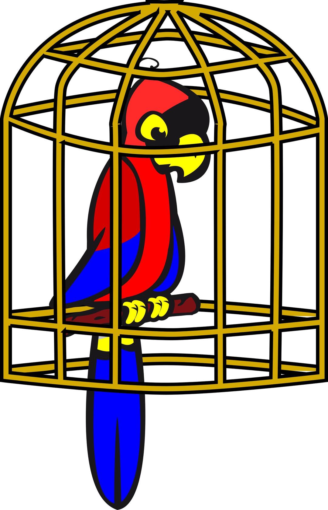 Parrot in a cage png transparent
