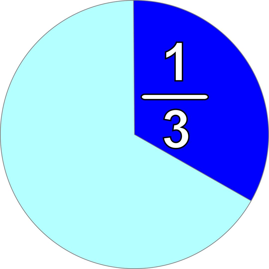 part and fraction 1/3 png transparent