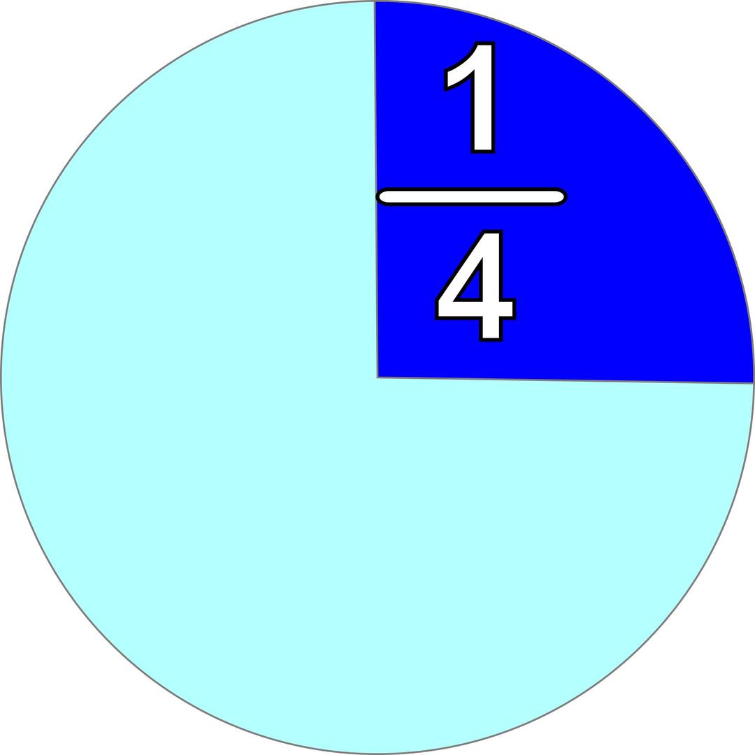 part and fraction 1/4 png transparent