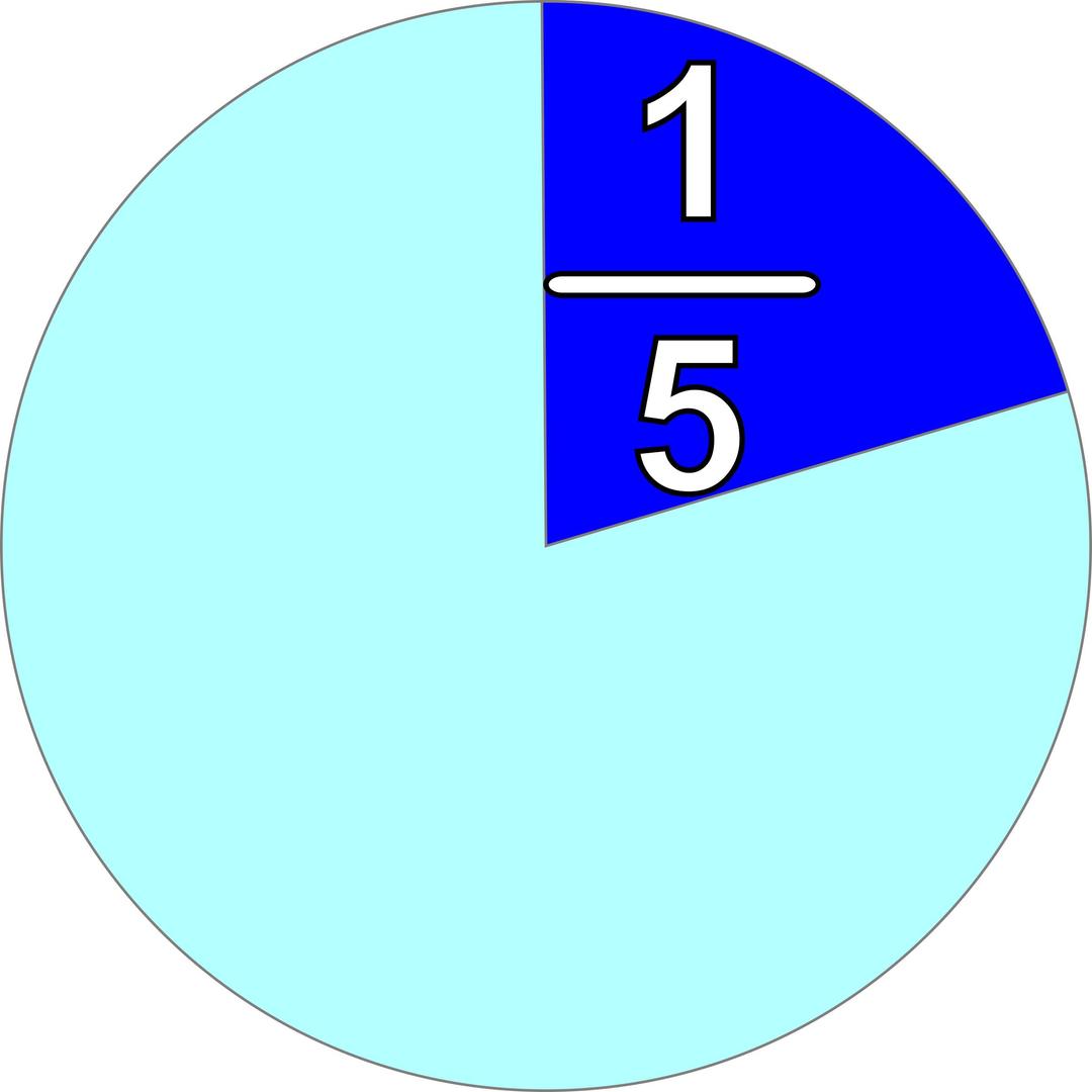part and fraction 1/5 png transparent