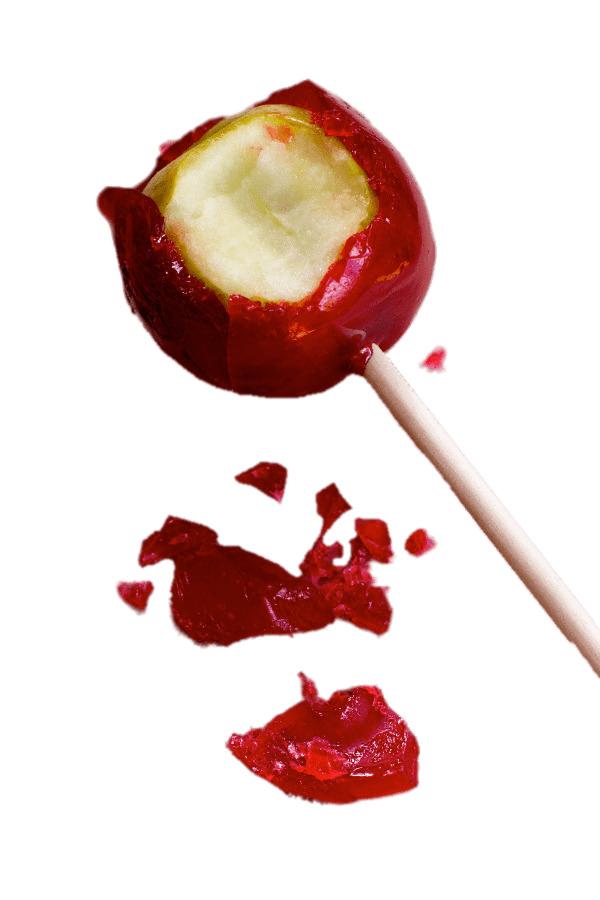 Partly Eaten Toffee Apple png transparent