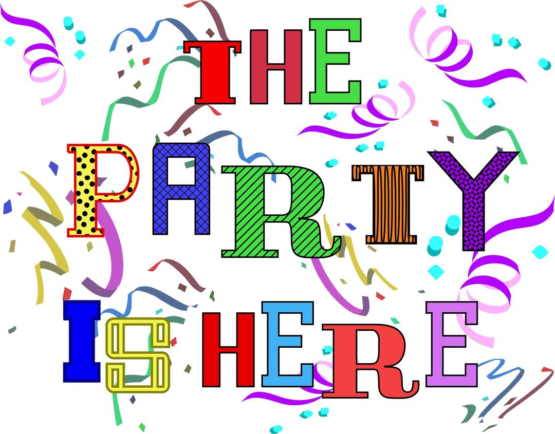 Party Is Here png transparent
