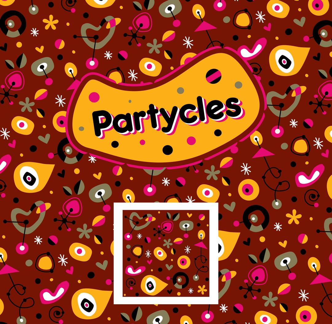 'Partycles', Seamless funky retro pattern
 png transparent