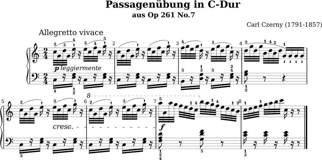Passagenübung in C-Dur from Op 261 No.7 png transparent