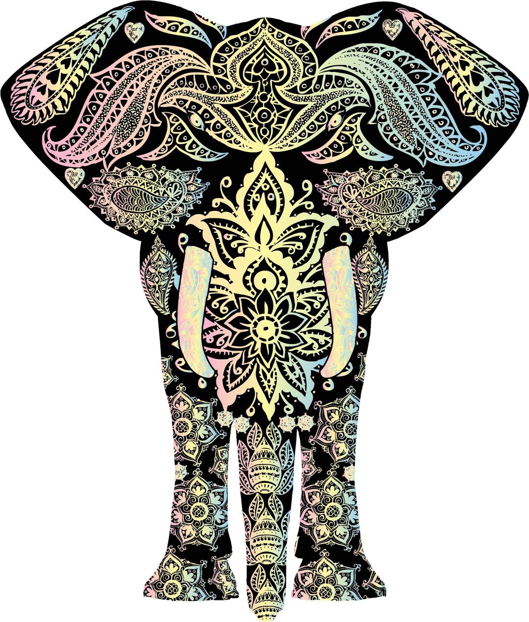 Pastel Floral Pattern Elephant png transparent
