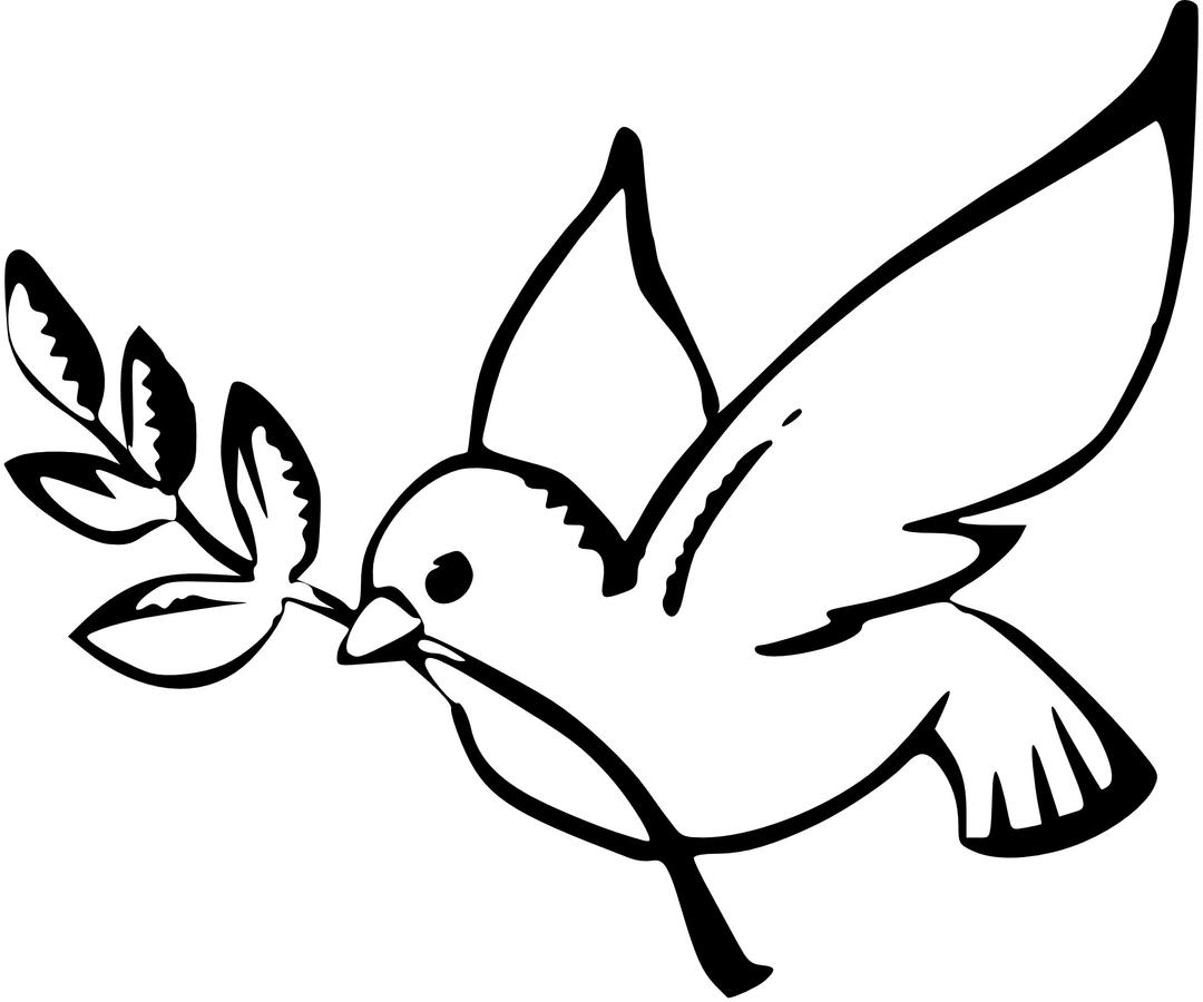 Peace Dove Black and White png transparent
