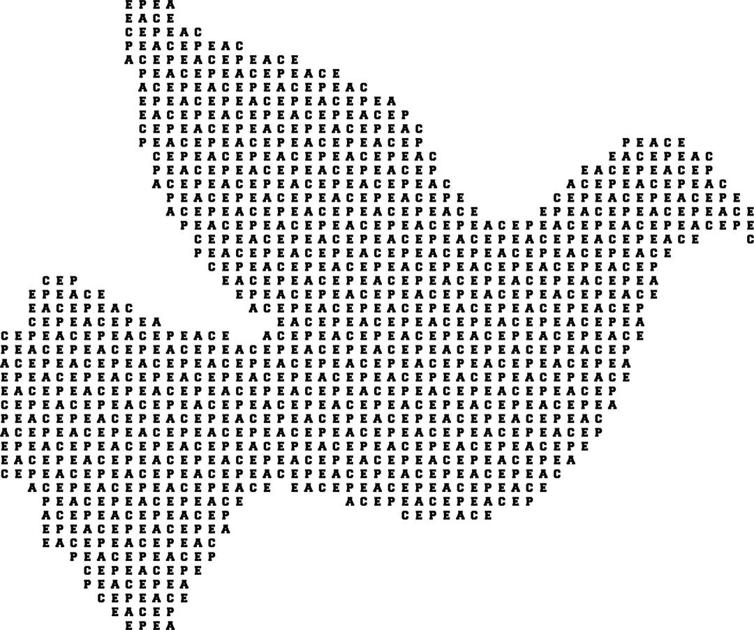 Peace Dove Typography II png transparent