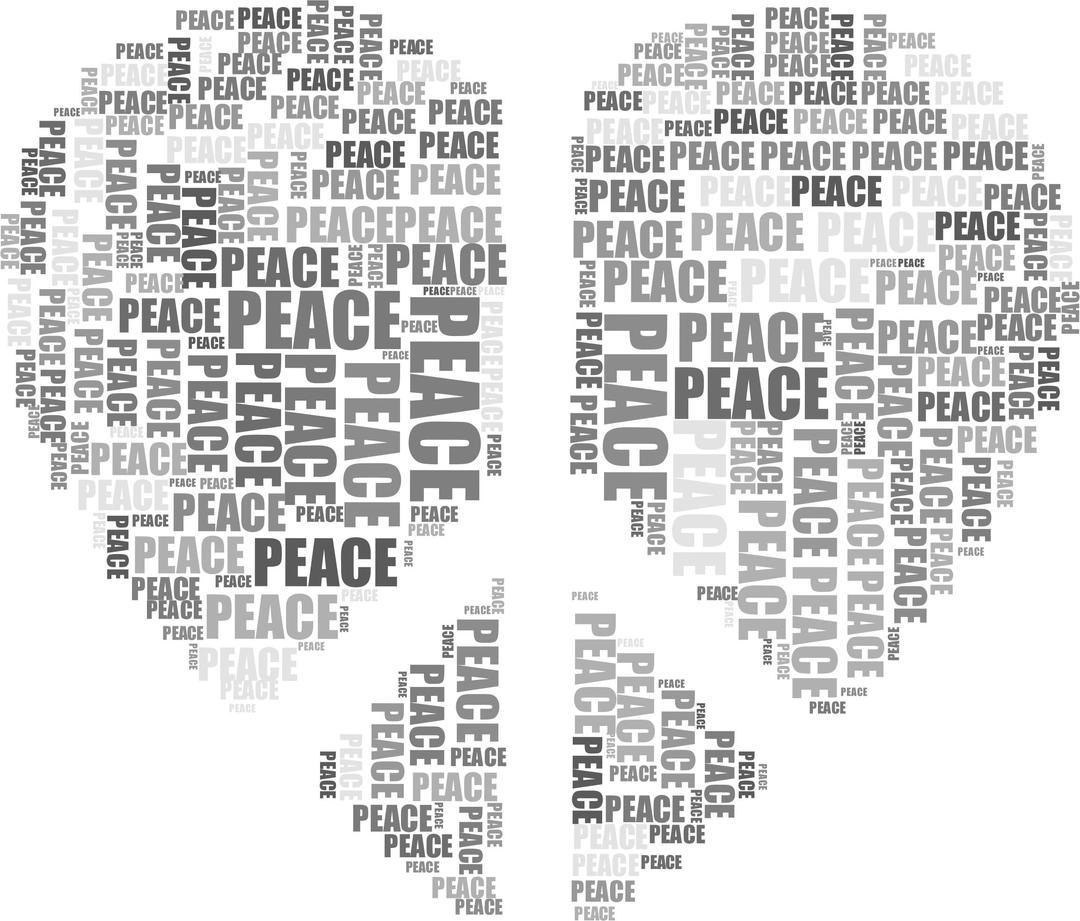 Peace Heart Mark III Word Cloud Grayscale png transparent