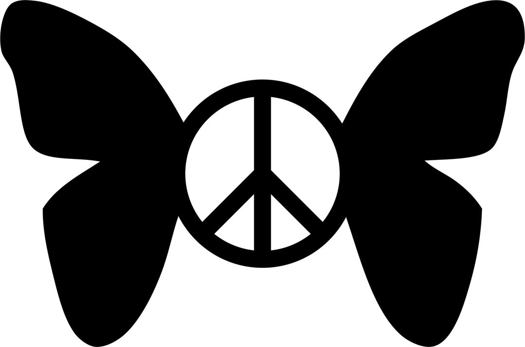 Peace Sign Butterfly png transparent