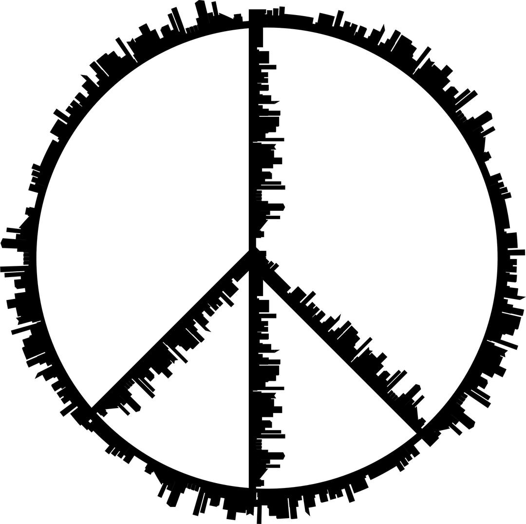 Peace Sign City Silhouette png transparent
