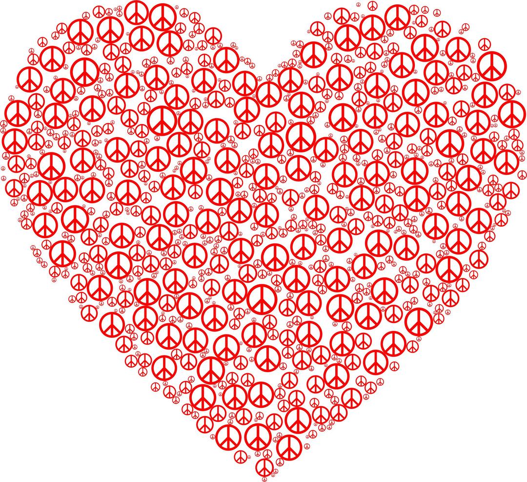 Peace Sign Heart Red png transparent