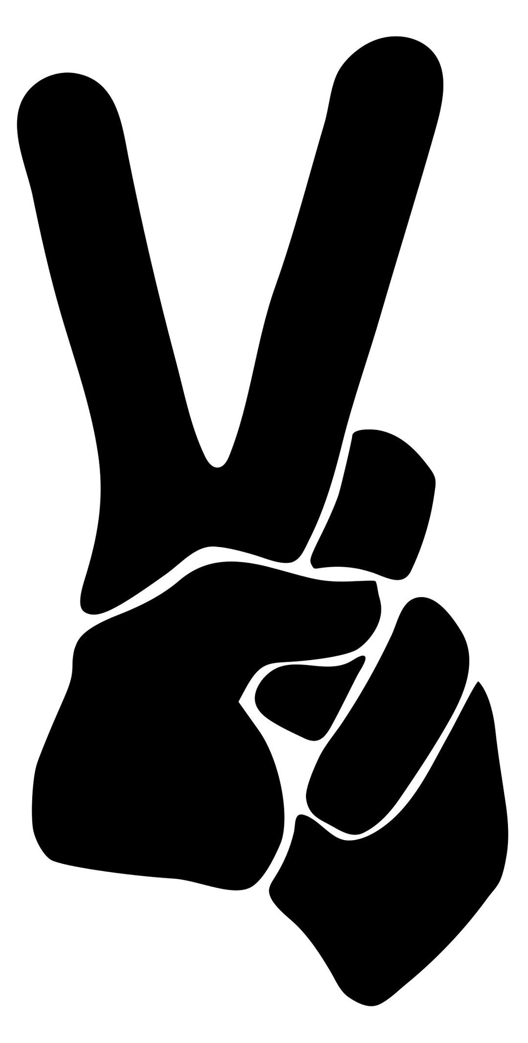 Peace Sign Silhouette Smoothed png transparent