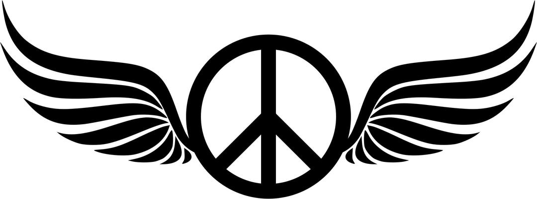 Peace Sign Wings Silhouette png transparent