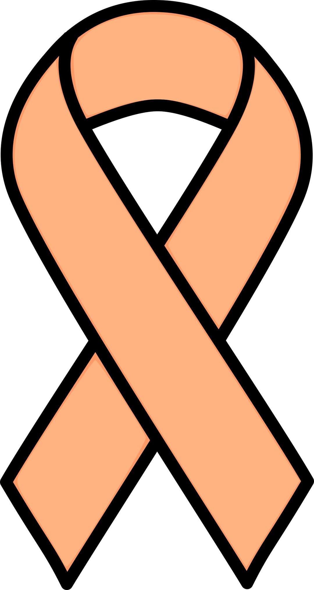 Peach Uterine Cancer Ribbon png transparent