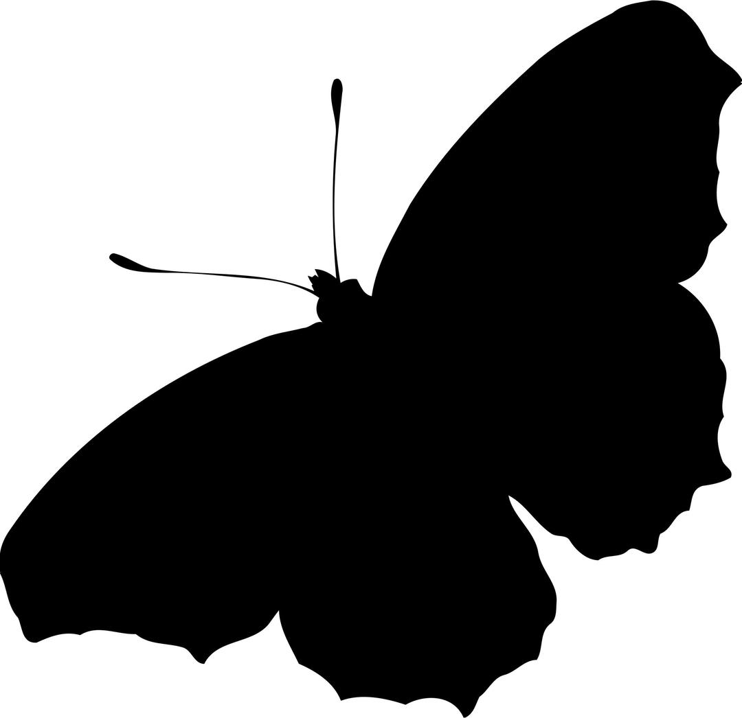 Peacock butterfly (silhouette) png transparent