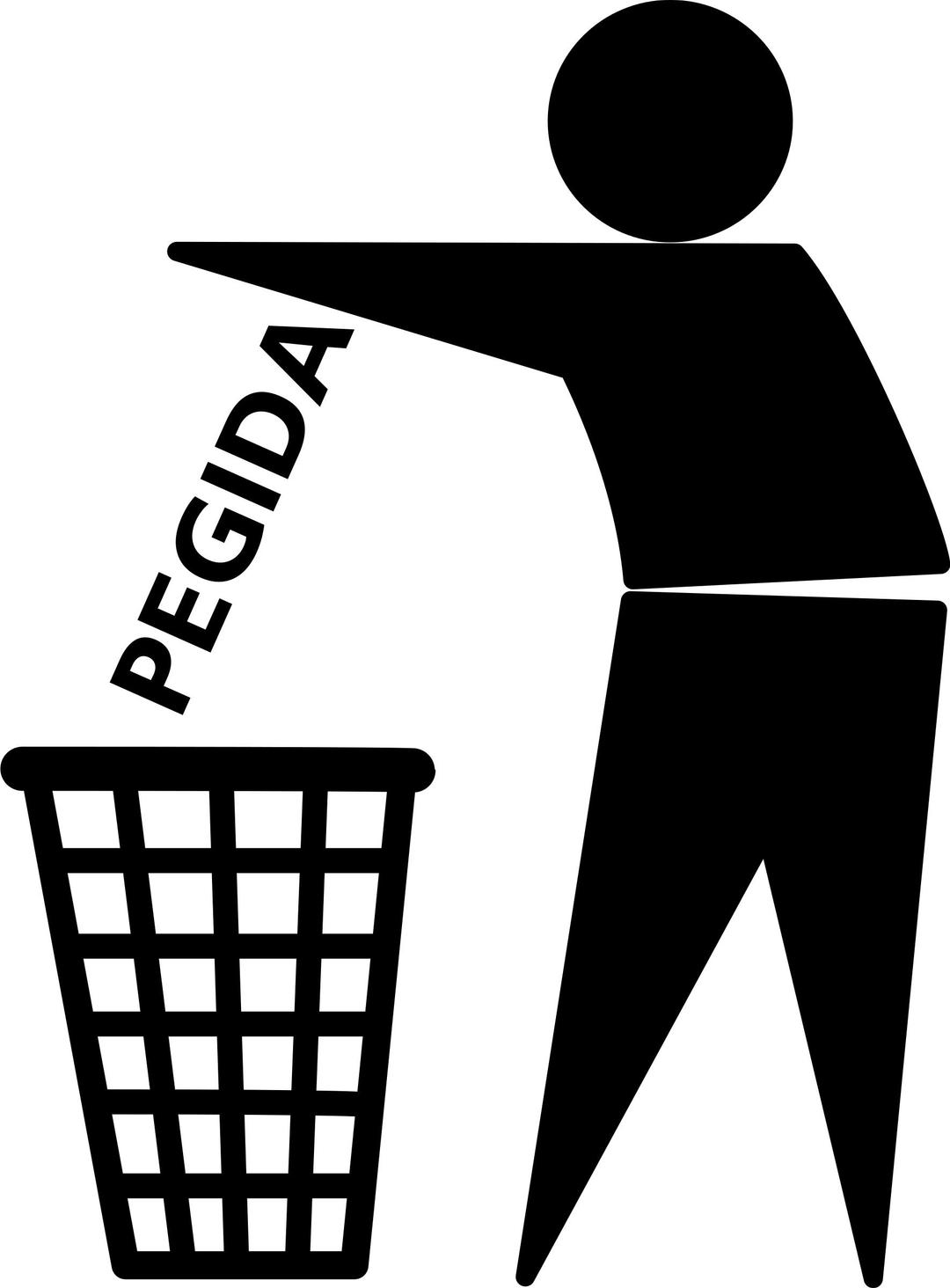 Pegida into the garbage png transparent