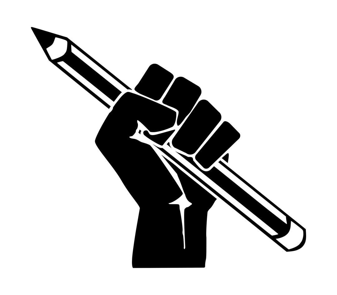 pencil in fist png transparent