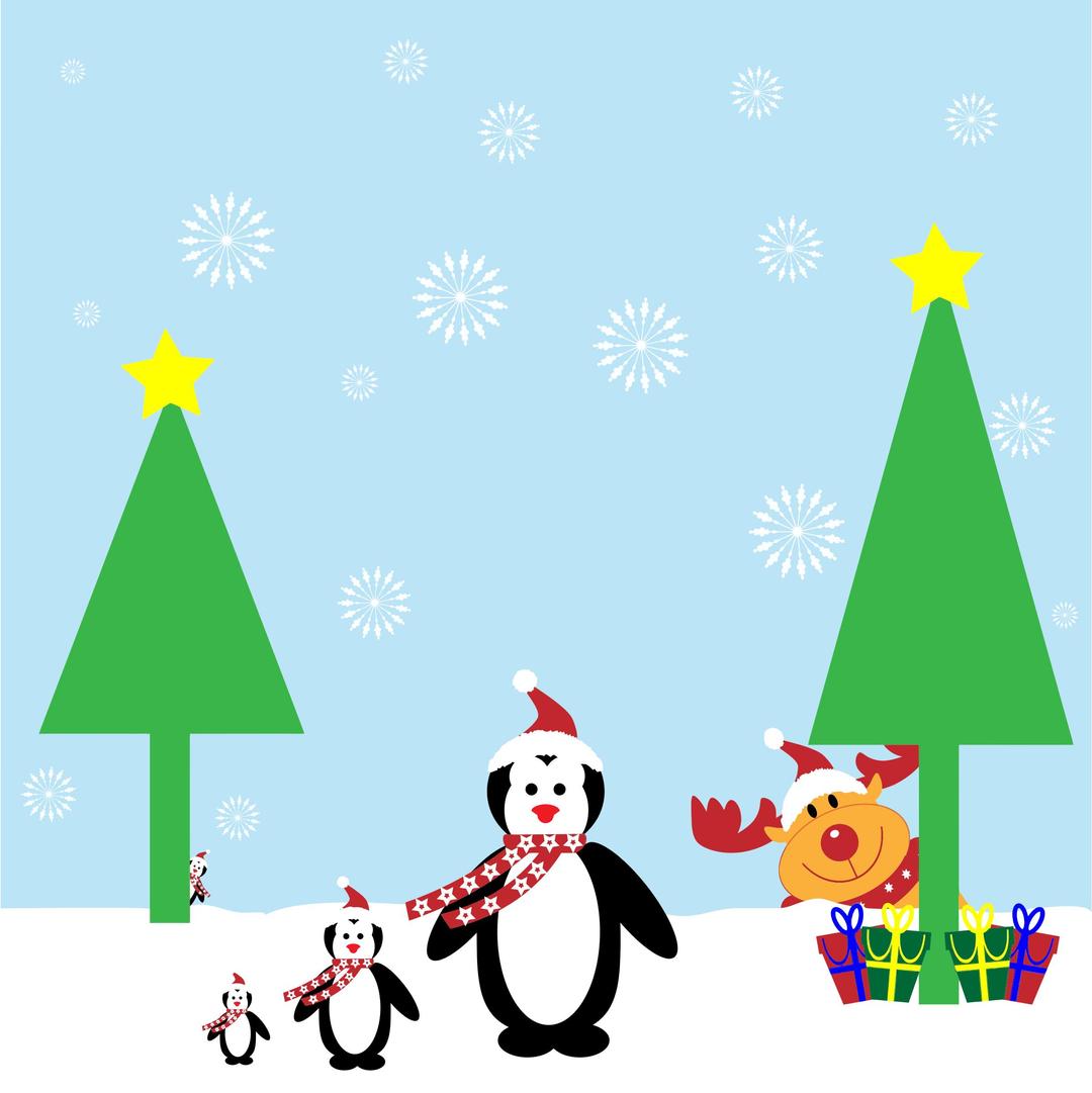 Penguin Christmas Card png transparent