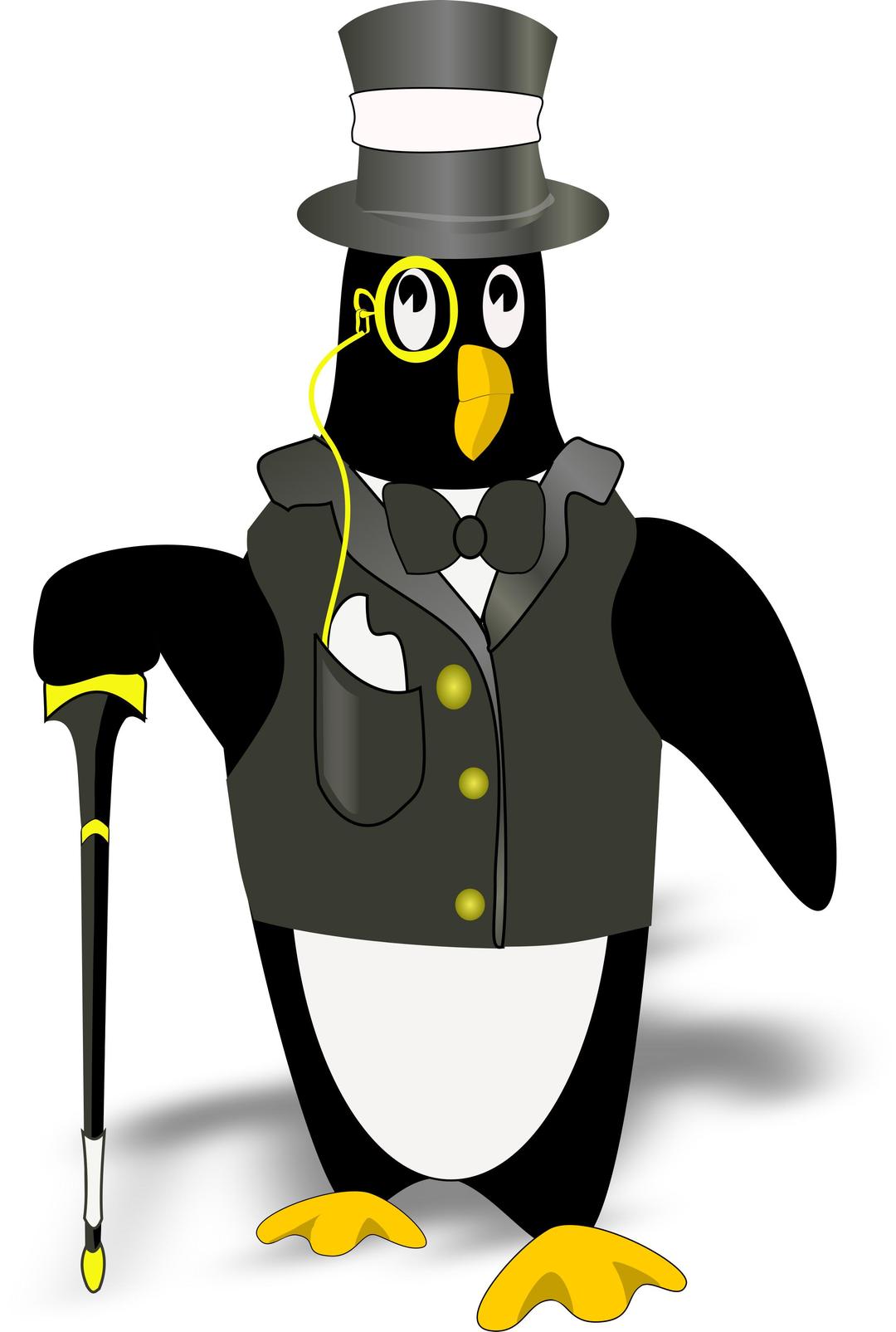 penguin in tux(bordered correctly) png transparent