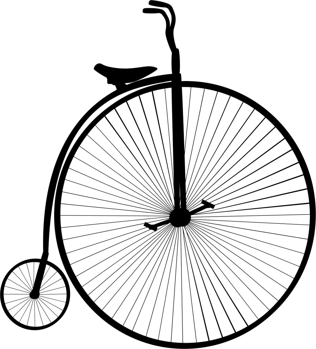 Penny Farthing (Large Small Wheels) Bicycle Silhouette png transparent