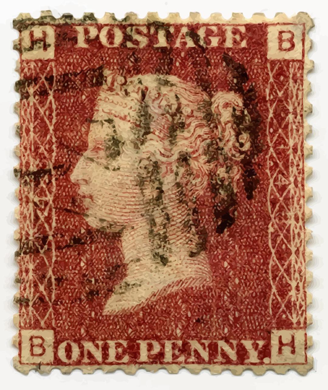 Penny red postage stamp png transparent
