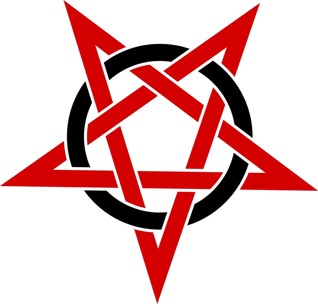 Pentagramme Rouge et Noir png transparent