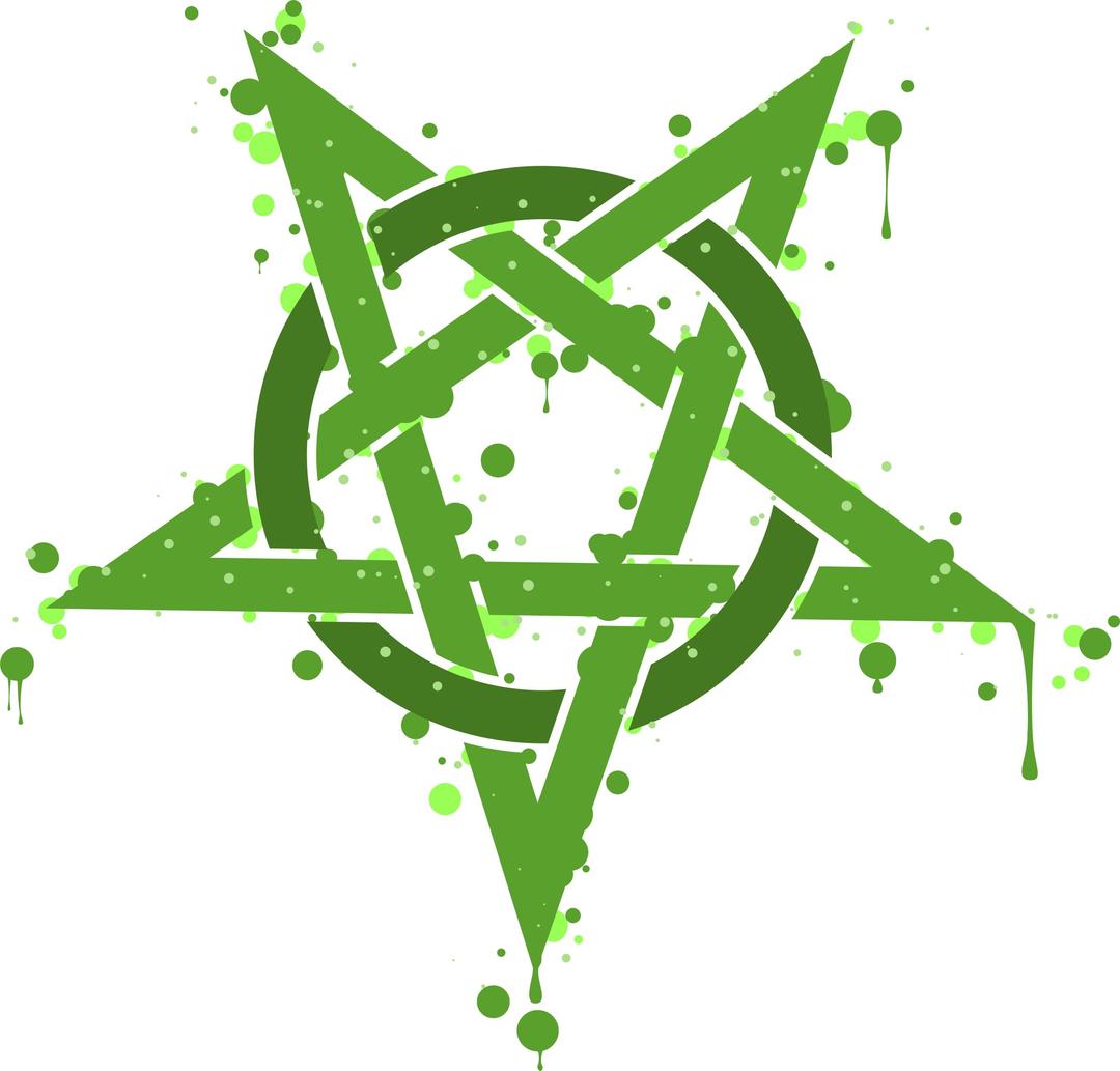 Pentagramme Taches Vertes png transparent