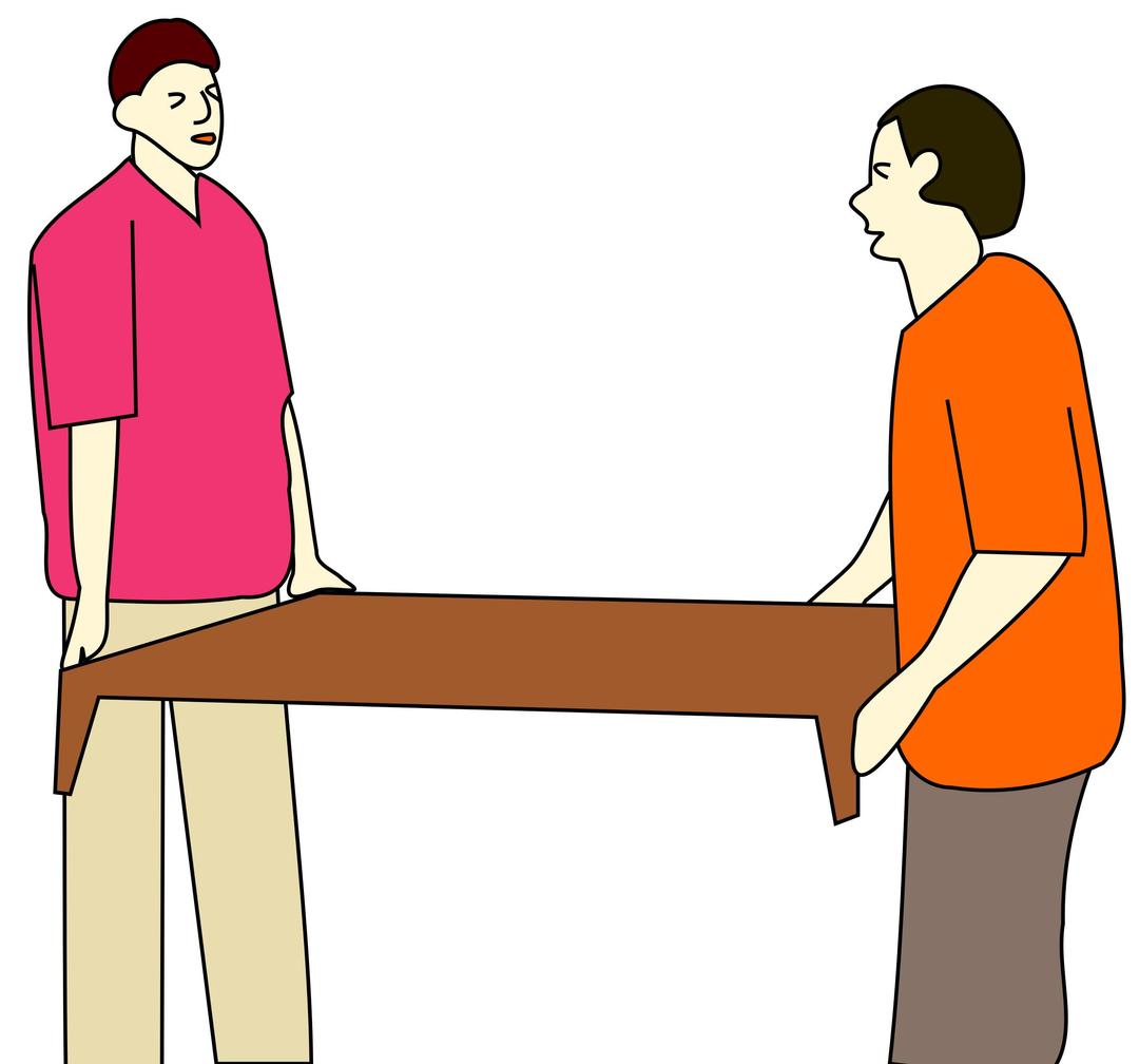 People are moving a table. png transparent