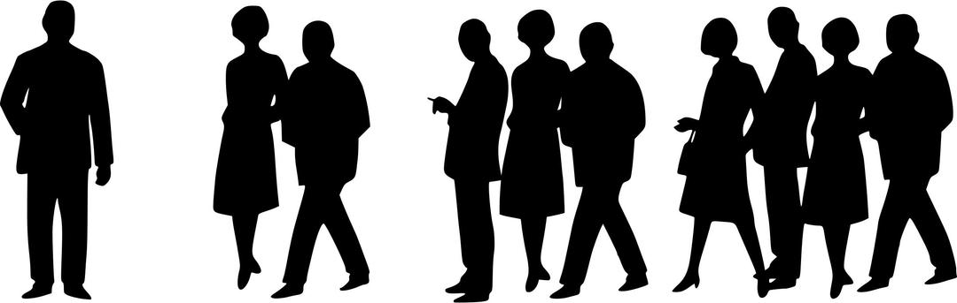 People Silhouettes - 60s Crowd png transparent