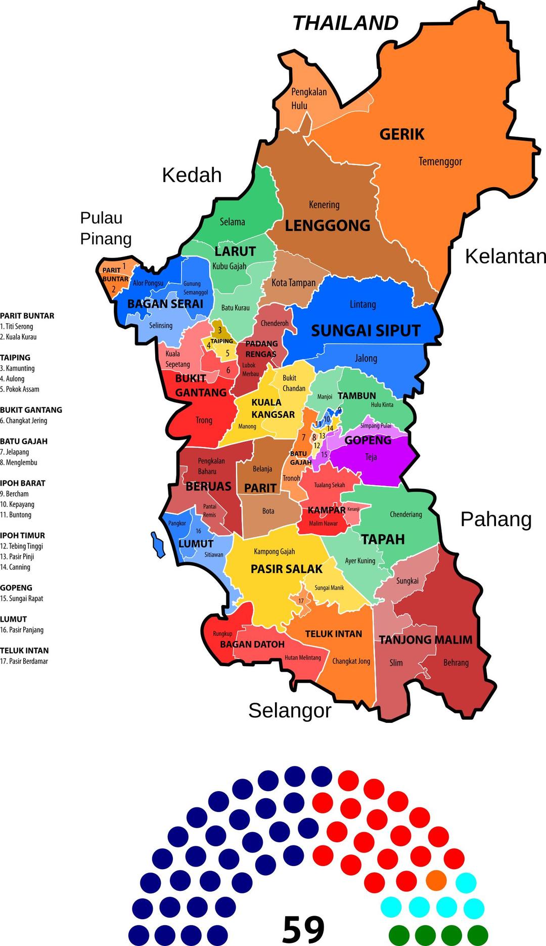 Perak State Legislative Assembly Constituencies png transparent