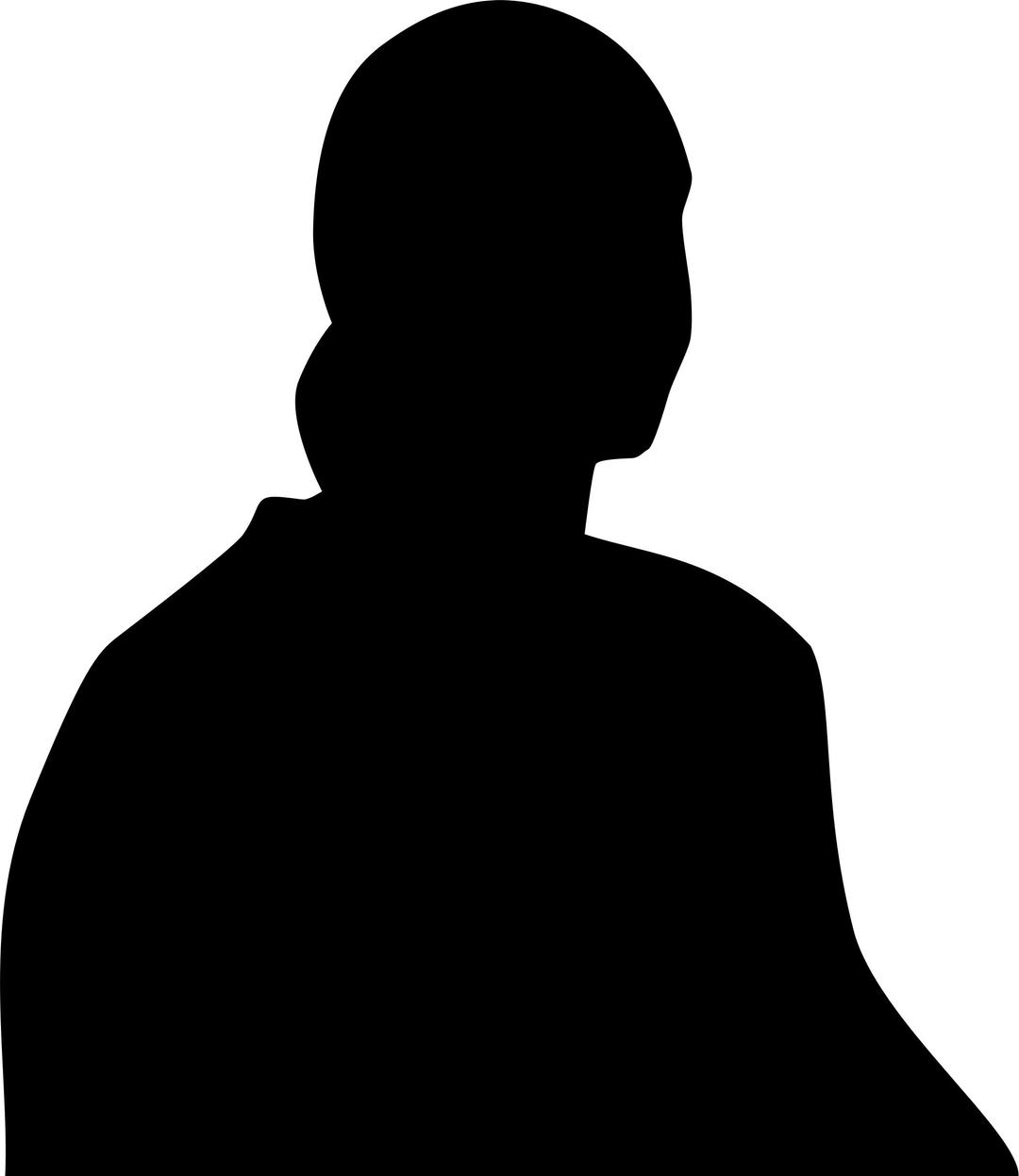 Person sitting upper body silhouette png transparent