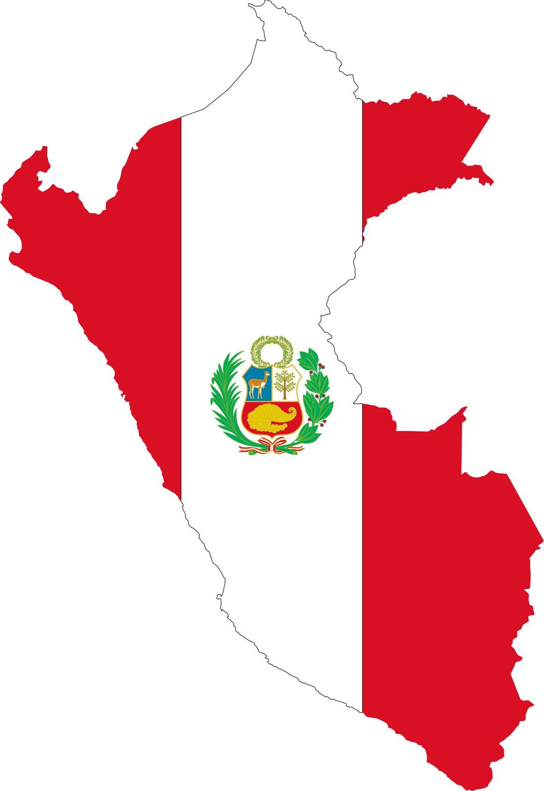 Peru Flag Map png transparent