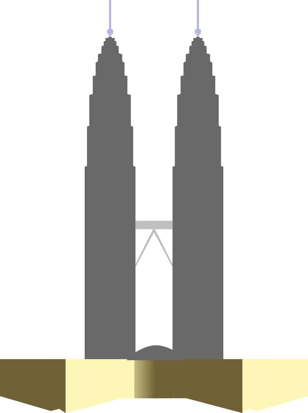 Petronas Twin Towers (silhouette) png transparent