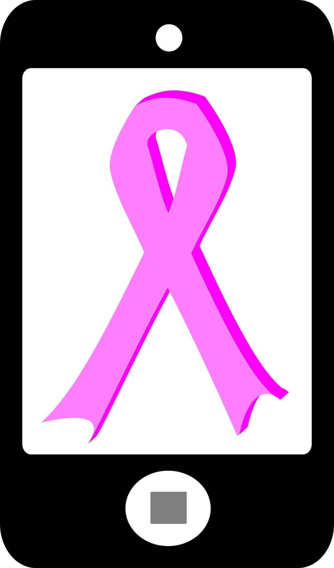 phone with pink ribbon png transparent