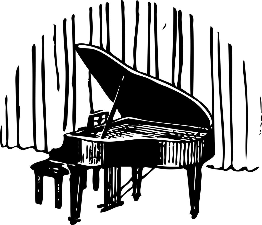 piano in front of curtain png transparent