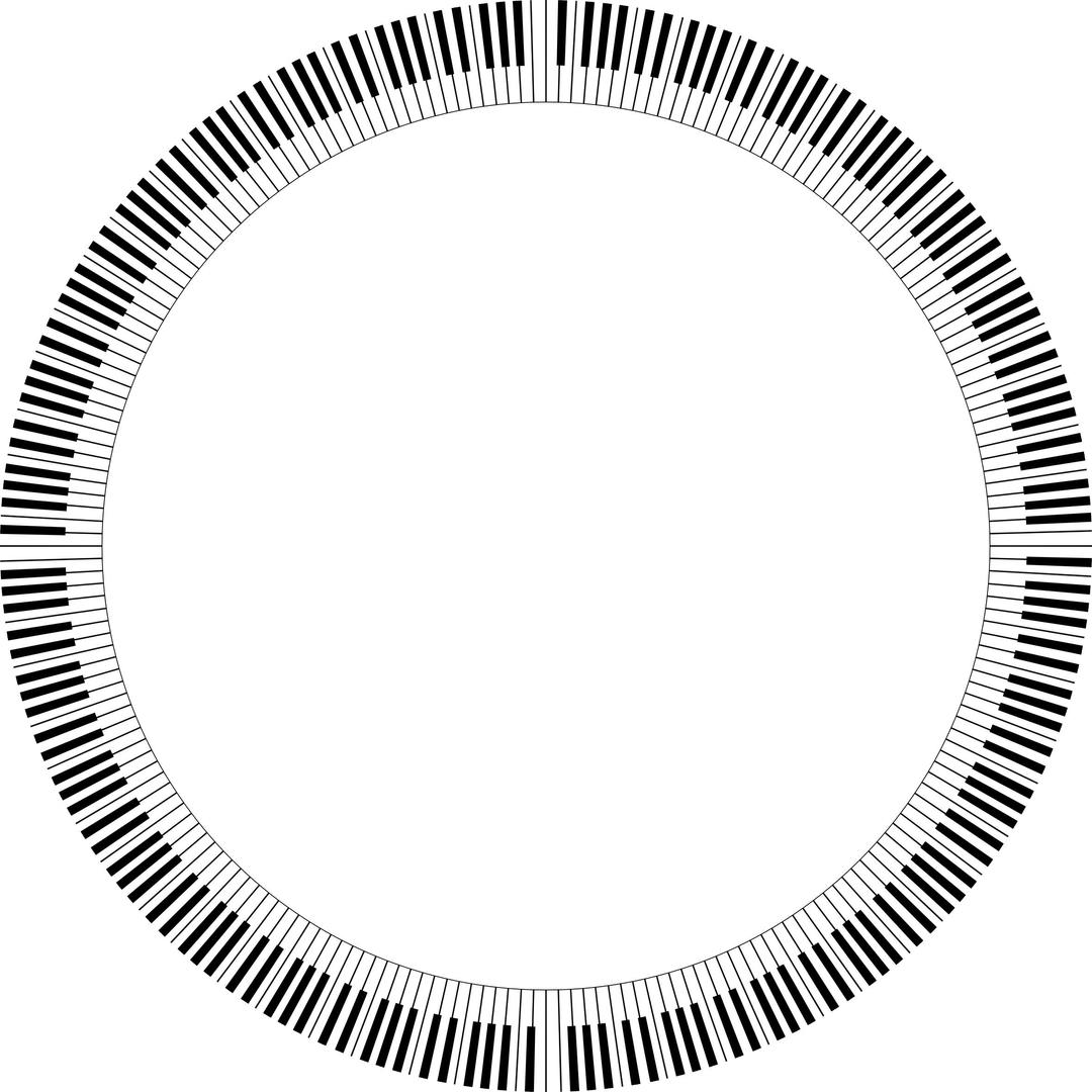 Piano Keys Circle Medium png transparent