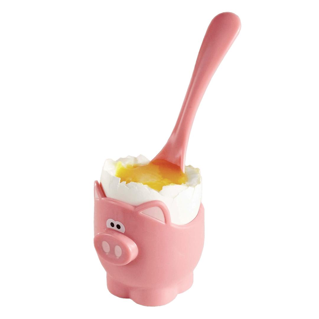 Piggy Egg Cup and Spoon png transparent