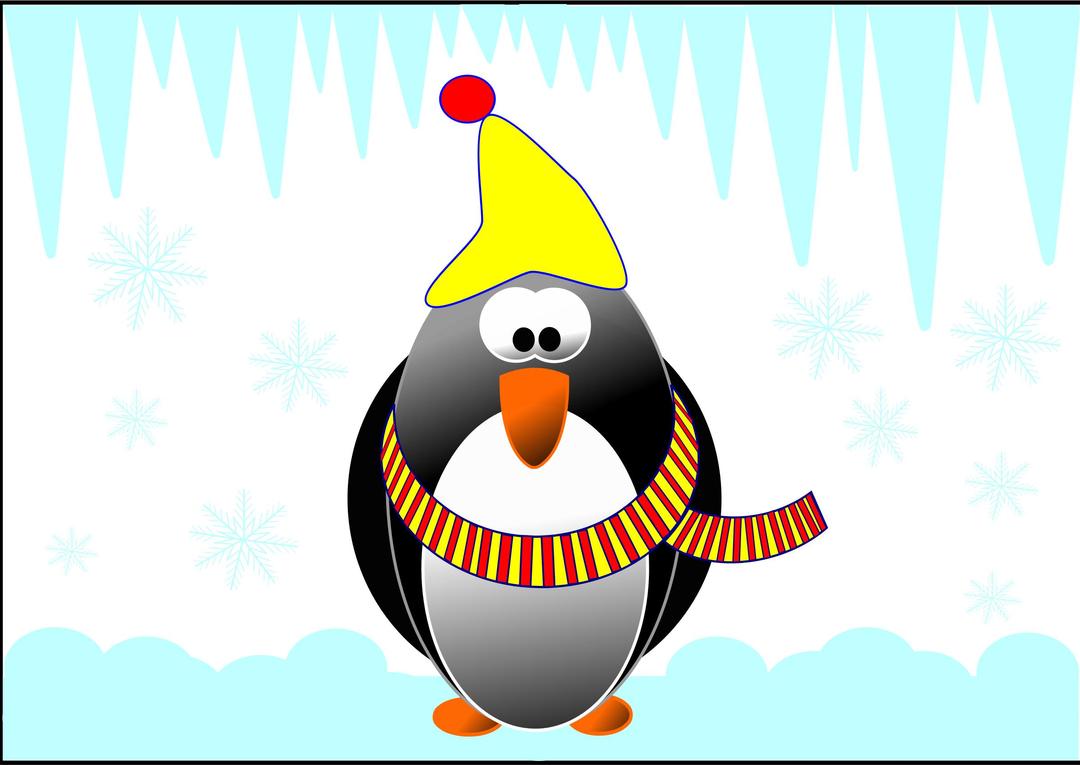 Pinguin in the winter png transparent