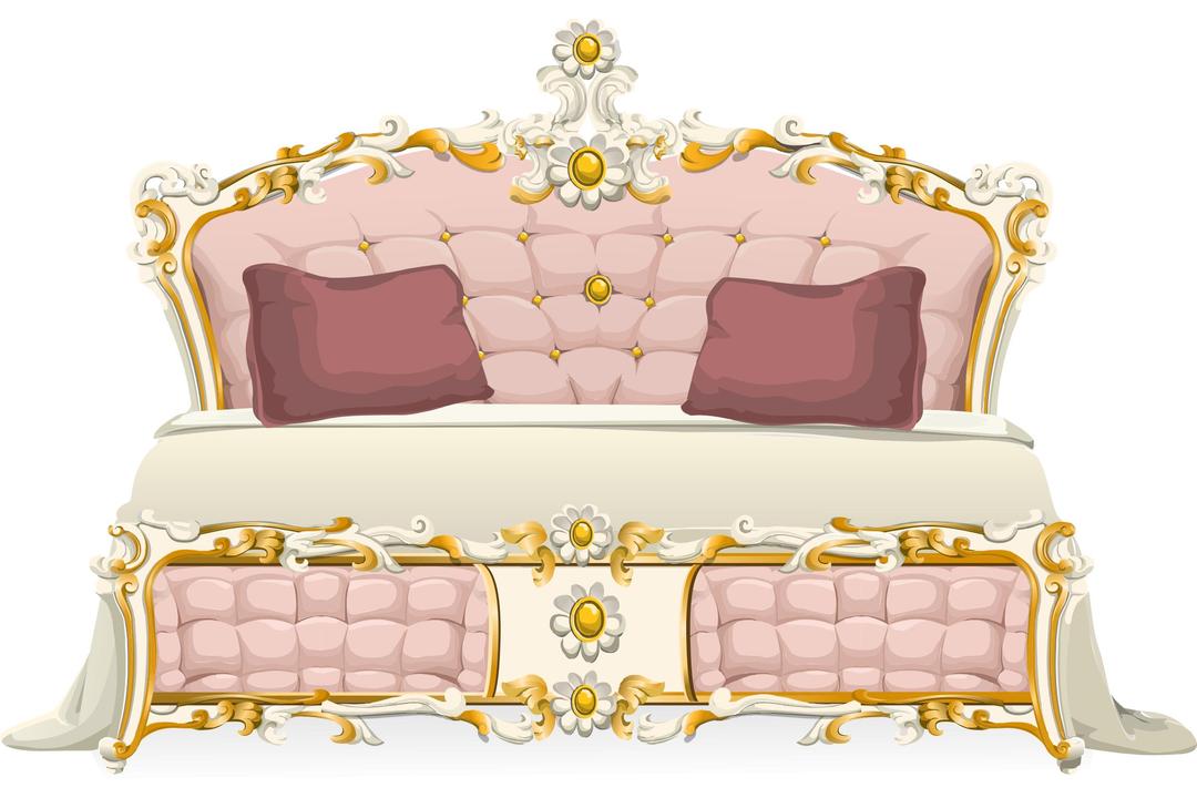 Pink baroque bed from Glitch  png transparent